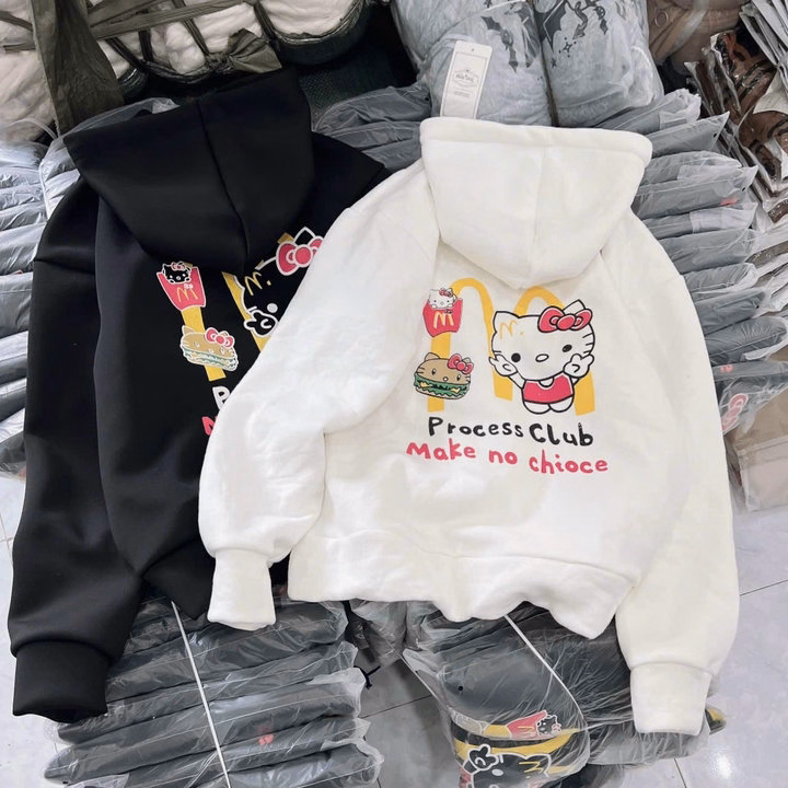 Áo Hoodie In Hình Mèo Hello Kitty Siêu Xinh Chất Vải Nỉ Dày Dặn Tp72 - Golden Dream