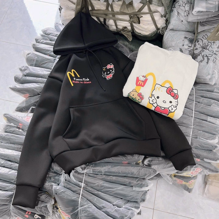 Áo Hoodie In Hình Mèo Hello Kitty Siêu Xinh Chất Vải Nỉ Dày Dặn Tp72 - Golden Dream - Ảnh 4
