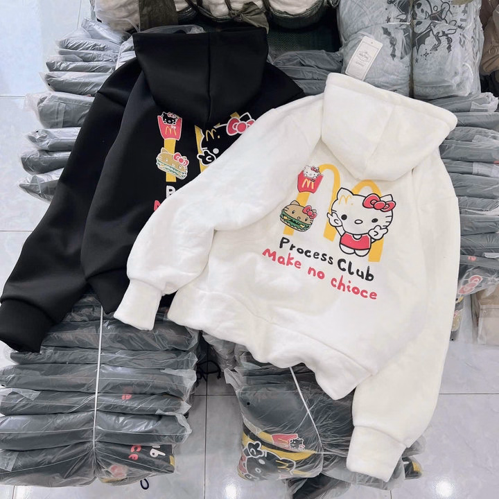 Áo Hoodie In Hình Mèo Hello Kitty Siêu Xinh Chất Vải Nỉ Dày Dặn Tp72 - Golden Dream - Ảnh 6
