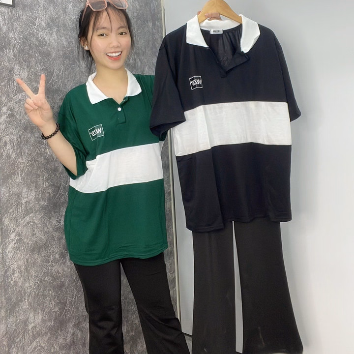 Sét Bộ Nữ Quần Ống Loe Legging Chất Umi Đen + Mix Kèm Áo Thun Polo Wzs Form Rộng Unisex - Ảnh 9