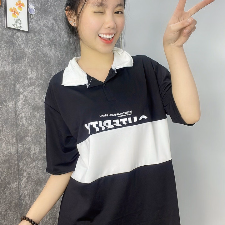 Áo Thun Polo Nam Nữ Form Rộng Phối Màu Học Sinh - Ảnh 3
