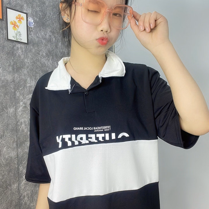 Áo Thun Polo Nam Nữ Form Rộng Phối Màu Học Sinh - Ảnh 5