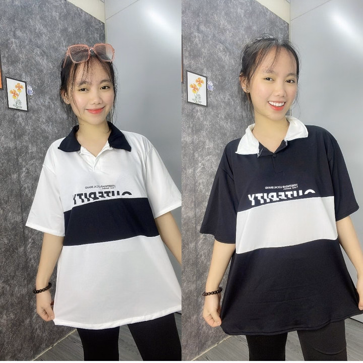 Áo Thun Polo Nam Nữ Form Rộng Phối Màu Học Sinh