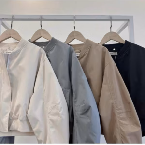 Áo Khoác Lửng Nữ Da Lộn 2 Lớp Áo Vải Trơn Bo Chun Cá Tính