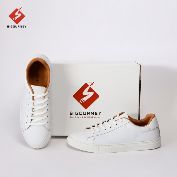 Giày Sneaker Da Bò Màu Trắng Tt-001 - Sigourney - Ảnh 6