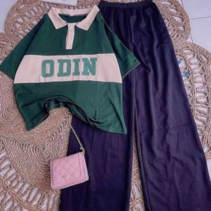 [ Rẻ Vô Địch ] Sét Bộ Đồ Quần Ống Rộng Cạp Chun Hack Dáng Đen + Mix Kèm Áo Polo Chữ Odin Form Rộng Unisex