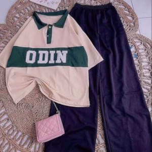 [ Rẻ Vô Địch ] Sét Bộ Đồ Quần Ống Rộng Cạp Chun Hack Dáng Đen + Mix Kèm Áo Polo Chữ Odin Form Rộng Unisex