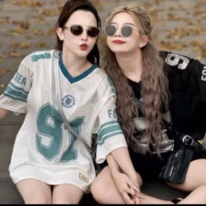 Áo Phông Form Rộng Giấu Quần Unisex In Số 91