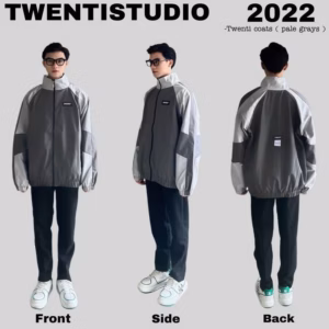 Áo Khoác Dù 2 Lớp Nam Nữ Twenti Tag 2 Phối 2 Tông Màu Nổi Bật Cổ Trụ Sht14 - Minh Hà House