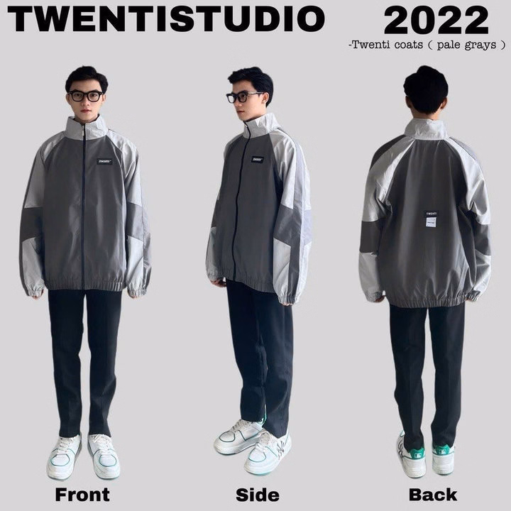 Áo Khoác Dù 2 Lớp Nam Nữ Twenti Tag 2 Phối 2 Tông Màu Nổi Bật Cổ Trụ Sht14 - Minh Hà House