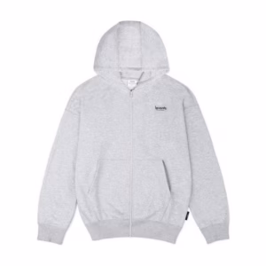 Áo Zip Hoodie Levent Xám Nhạt Unisex Sht119 - Minh Hà House