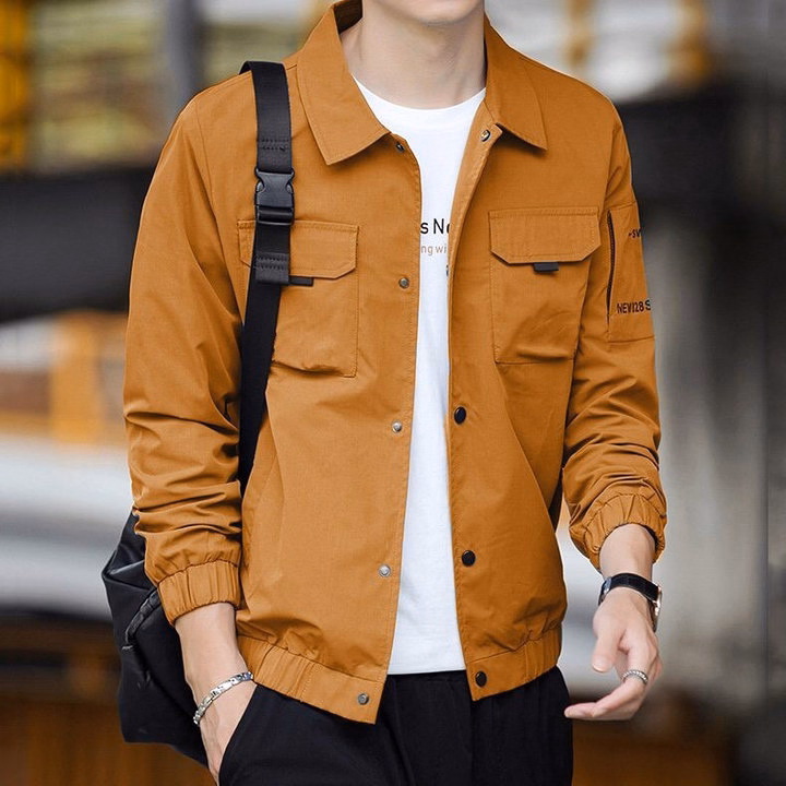 Áo Khoác Nam Kaki Bomber Phối Túi Trơn Nhiều Màu - Be Yourself - Ảnh 4