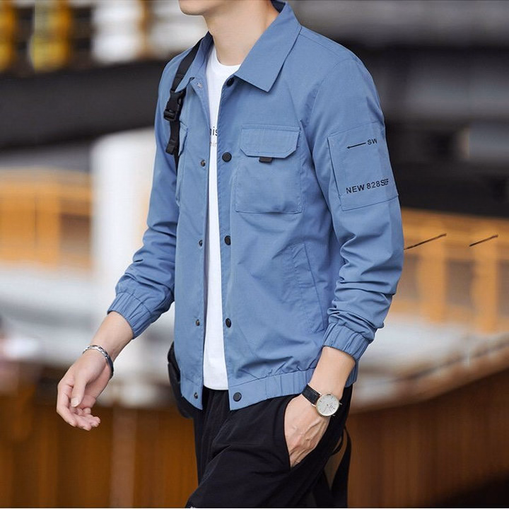 Áo Khoác Nam Kaki Bomber Phối Túi Trơn Nhiều Màu - Be Yourself - Ảnh 3