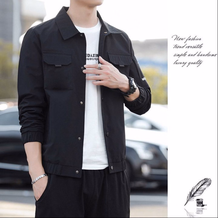 Áo Khoác Nam Kaki Bomber Phối Túi Trơn Nhiều Màu - Be Yourself