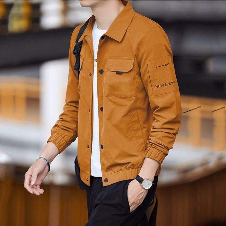 Áo Khoác Nam Kaki Bomber Phối Túi Trơn Nhiều Màu - Be Yourself - Ảnh 6