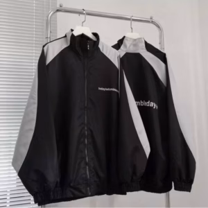 Áo Khoác Dù Nam Nữ 2 Lớp In Chữ Todayisdumbleday Phối Sọc Cánh Tay - Htm Fashion