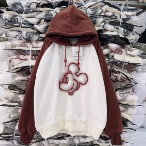 Áo Hoodie Nỉ Nữ In Hình Chú Mèo Mickey Phối Màu Cánh Tay Siêu Chất Phong Cách - Htm Fashion
