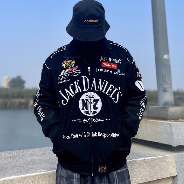 Áo Khoác Dù Nam 2 Lớp In Nhiều Chữ Jack Daniels Đi Tua Phượt Siêu Đẹp Thời Trang - Htm Fashion - Ảnh 4
