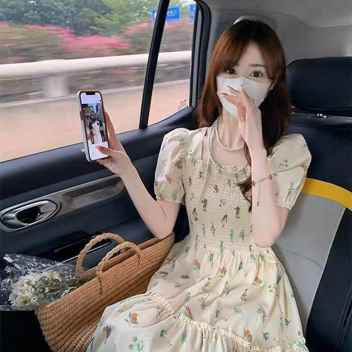 Đầm Maxi Xốp Hoa In Dập Moocking Tay Phồng Sh1155- Sam Store - Ảnh 3