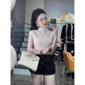 Áo Thun Nữ Cộc Tay Cổ Neo Kèm Tag Kim Loại, Kiểu Dáng Ôm Body Slcxa276 - Chipxinhxk