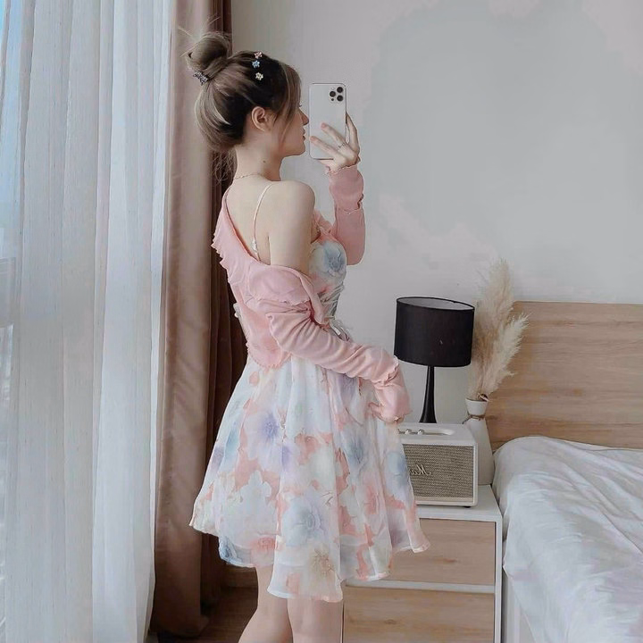 Set Áo Khoác Kèm Đầm Voan Cao Cấp Yvy27_ Triệu Vy Store - Ảnh 7