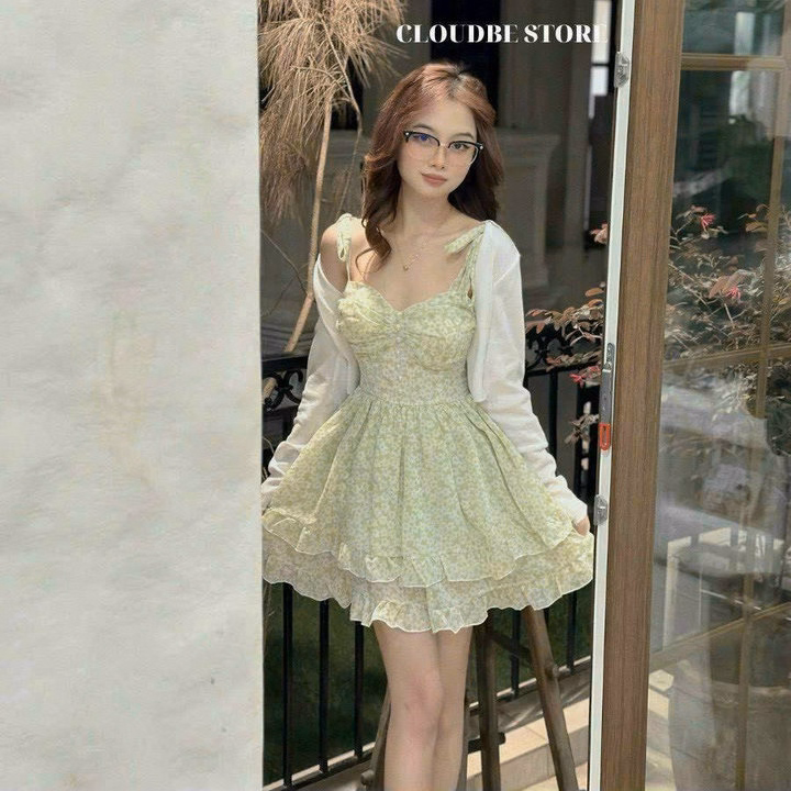 Set Áo Khoác Kèm Đầm Voan Cao Cấp Yvy27_ Triệu Vy Store - Ảnh 3