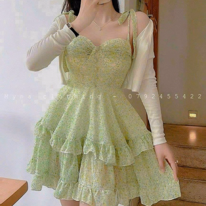 Set Áo Khoác Kèm Đầm Voan Cao Cấp Yvy27_ Triệu Vy Store - Ảnh 6