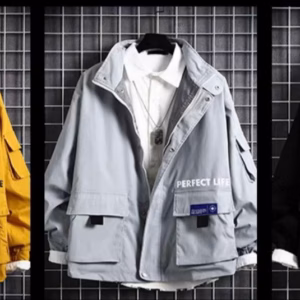 Áo Khoác Kaki Nam 2 Lớp In Chữ Có 2 Túi Hộp Phía Trước Cá Tính - Htm Fashion