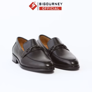 Giày Tây Nam Đế Phíp Gỗ Cao Cấp Scc-05 Màu Đen Khoa Kim Loại - Sigourney