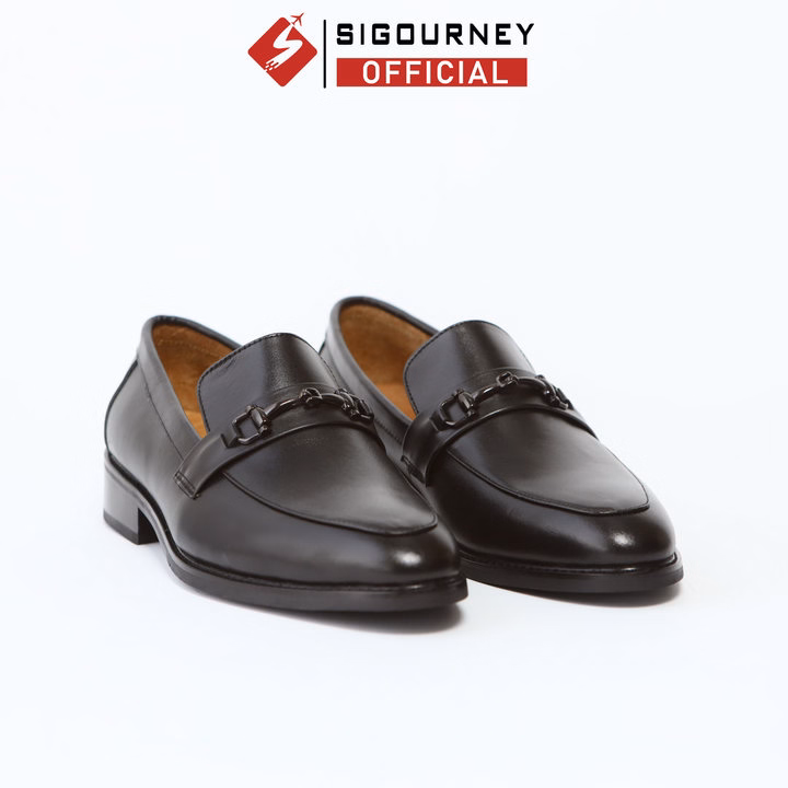 Giày Tây Nam Đế Phíp Gỗ Cao Cấp Scc-05 Màu Đen Khoa Kim Loại - Sigourney