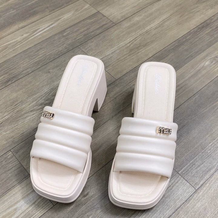 Dép Nữ Cao Cấp Quai Ngang, Đế Kiểu Cao 6 Cm, Mẫu Hót Nhất- Haanh - Ảnh 5