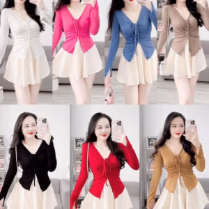 Áo Kiểu Rút Dây Tay Dài Thun Tăm Lạnh - Lê Phương Boutique