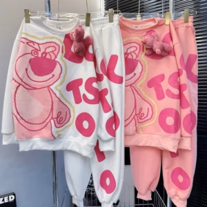 Set Bộ Đồ Thun Nỉ Có In Hình Chú Siêu Dễ Thương Chất Vải Co Dãn Thoải Mái - Htm Fashion