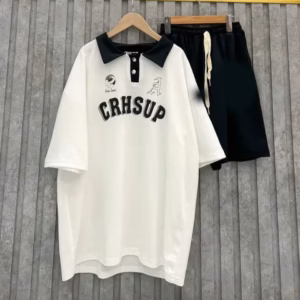 Set Bộ Đồ Nữ, Áo Polo Crhsup + Quần Đùi Cotton Su Trơn