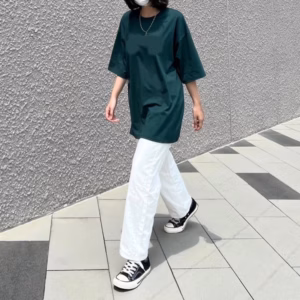 Set Kaki Trắng 1 Khuy + Áo Cotton Khô Trơn Xanh Lá