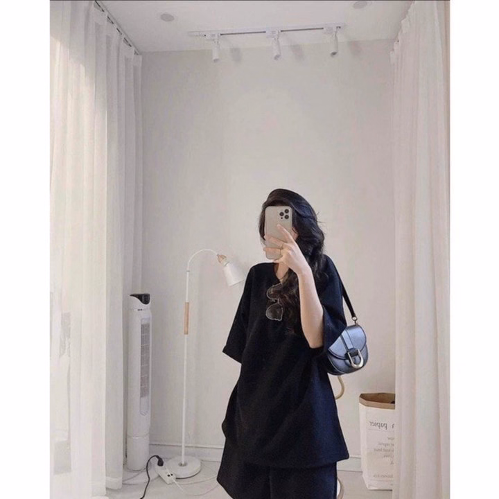 Set Bộ Nữ Áo Phông Cotton Trơn 3158 + Quần Đùi Cộc Tăm Li - Ảnh 4