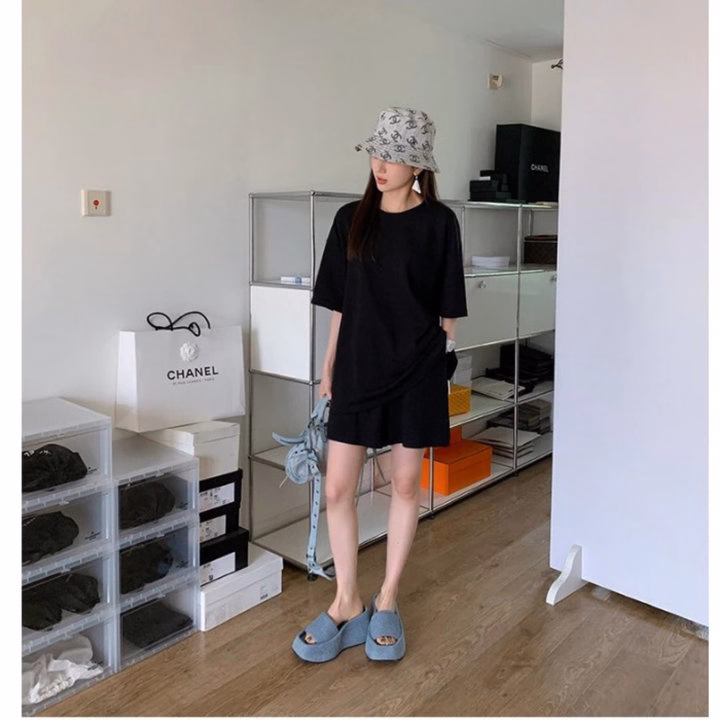 Set Bộ Nữ Áo Phông Cotton Trơn 3158 + Quần Đùi Cộc Tăm Li - Ảnh 9