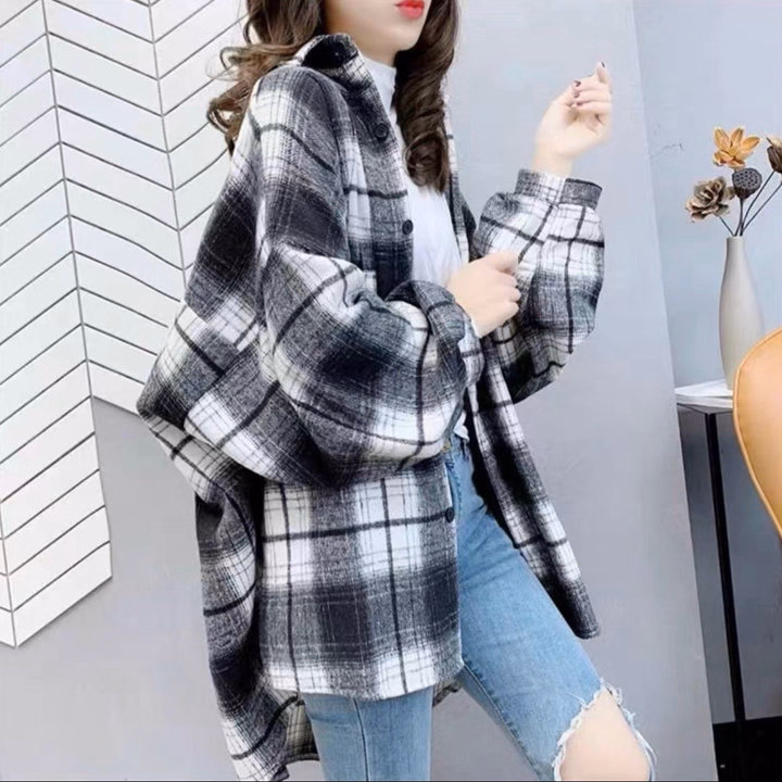 Áo Khoác Sơ Mi Caro Tay Dài Vải Kate Bố Dày Dặn Có Nít Bấm Chống Nắng Siêu Đẹp Ut88 - Golden Dream - Ảnh 3