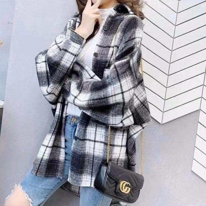 Áo Khoác Sơ Mi Caro Tay Dài Vải Kate Bố Dày Dặn Có Nít Bấm Chống Nắng Siêu Đẹp Ut88 - Golden Dream - Ảnh 5