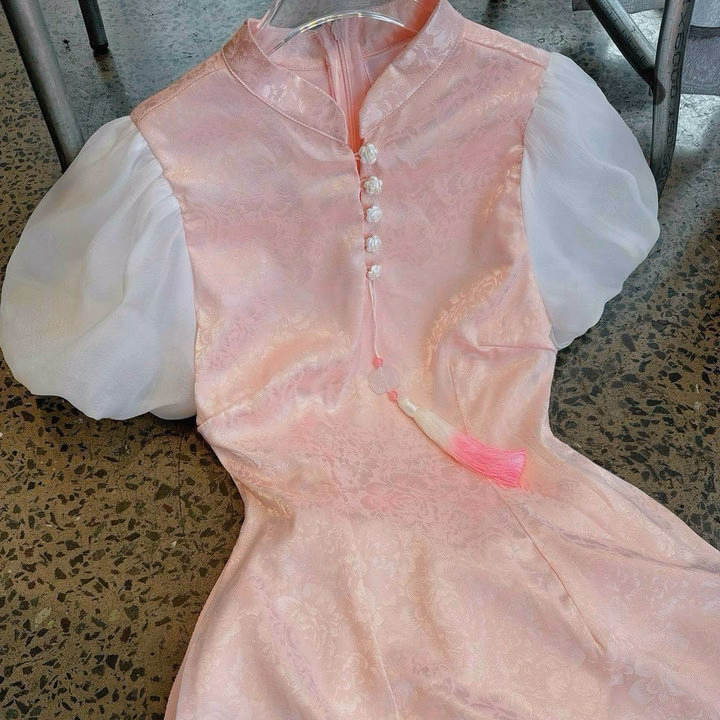 Set Bộ Áo Gấm Nút Cườm Kèm Chân Váy Tafta Có Lót Sh954- Sam Store - Ảnh 4