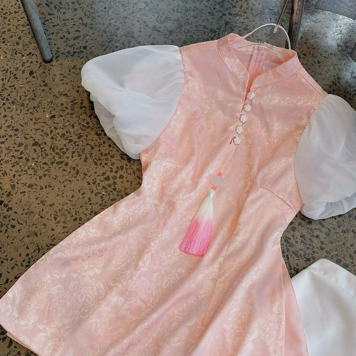 Set Bộ Áo Gấm Nút Cườm Kèm Chân Váy Tafta Có Lót Sh954- Sam Store - Ảnh 5