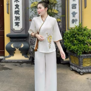 Set Bộ Đồ Lam Tuyết Nhung Thêu Mẹ Thanh Lịch Bh1155 - Nana House