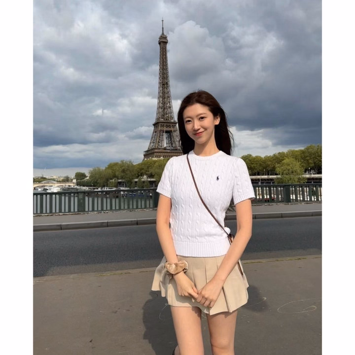 Áo Len Cộc Tay Cổ Tròn, Họa Tiết Vặn Thừng Thêu Hình Nhỏ Dành Cho Bạn Nữ Sldca284 -Diepchi Fashion - Ảnh 4