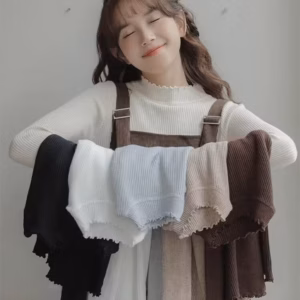 Áo Len Dài Tay Cổ Cao 3Cm, Viền Sóng Mềm Mại Nhẹ Nhàng Dành Cho Bạn Nữ Slcxa285 - Chipxinh