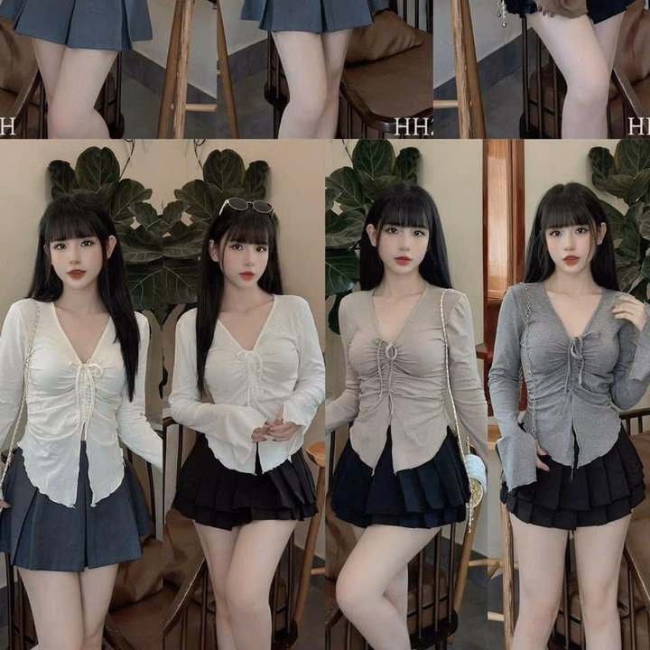 Áo Kiểu Rút Dây Tay Dài Thun Gân Tăm Lạnh Lp39384 - Lê Phương Boutique - Ảnh 5