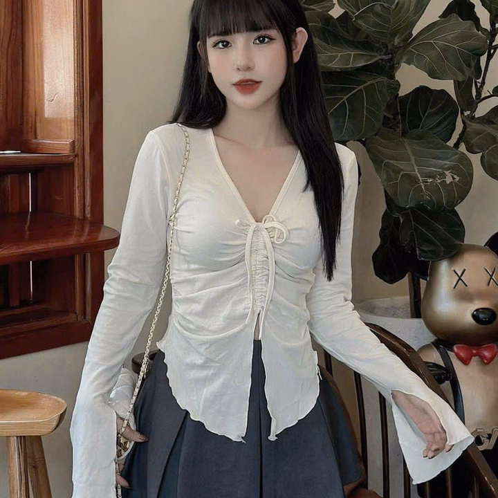 Áo Kiểu Rút Dây Tay Dài Thun Gân Tăm Lạnh Lp39384 - Lê Phương Boutique - Ảnh 6