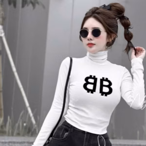 Áo Tay Dài Cổ Lọ In Bb Chất Gân Lụa Mềm Mịn Co Giãn Tốt Không Xù - Lê Phương Boutique