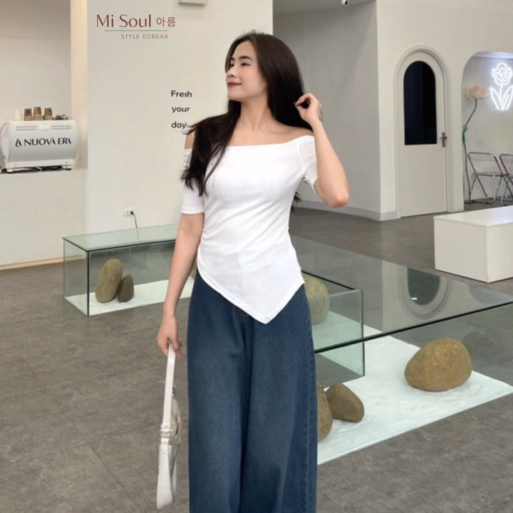 Áo Thun Nữ Trễ Vai, Vạt Nhọn Kiểu Dáng Nhẹ Nhàng, Quyến Rũ Slcxa286 - Chipxinhxk - Ảnh 2