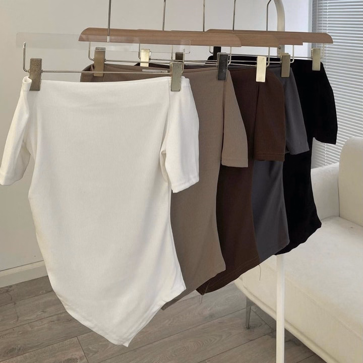 Áo Thun Nữ Trễ Vai, Vạt Nhọn Kiểu Dáng Nhẹ Nhàng, Quyến Rũ Slcxa286 - Chipxinhxk - Ảnh 3