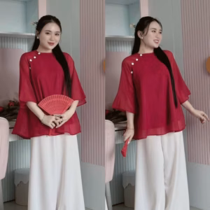 Set Bà Ba Voan Tơ 2 Lớp Tay Lỡ T110H105- Sam Store